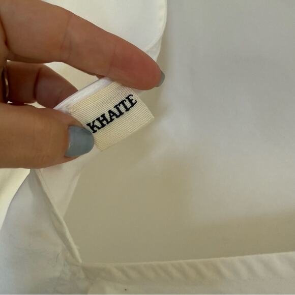 Khaite Cotton Poplin Blouse in White Size S - Picture 3 of 4